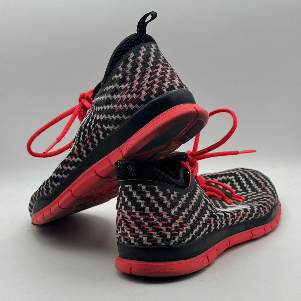 Nike Free 5.0 Shoes Mens Size 9 Black‎ Red White Patterned Lightweight Running